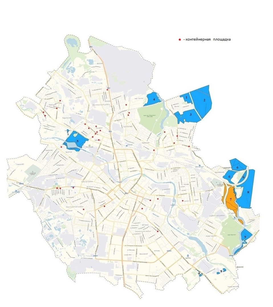 Карта контейнерных площадок московской области