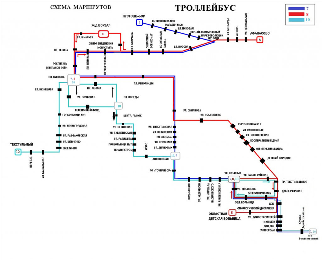 Иваново троллейбус схема